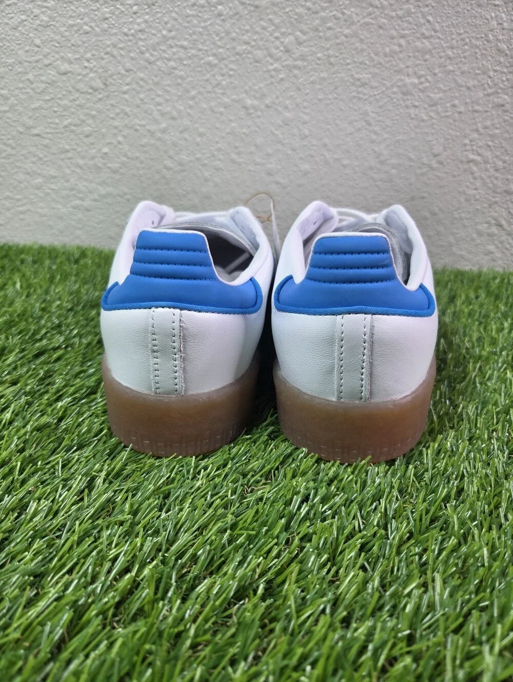 Adidas Samba J White Bright Blue Gum JQ1236 GS Size 5.5/Women's Size 7
